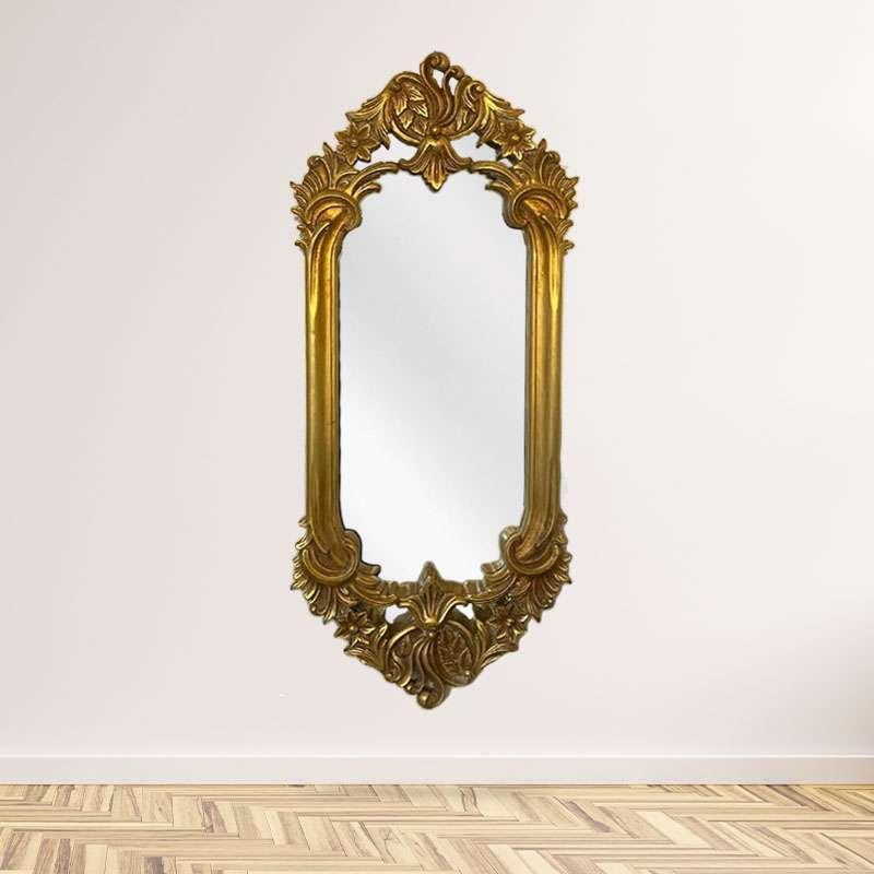MACE Heritage - Barock Gold kleiner Spiegel Louis XVI Stil - Rechteckige Form - Farbe Gold -Handgefertigt - Massivholz