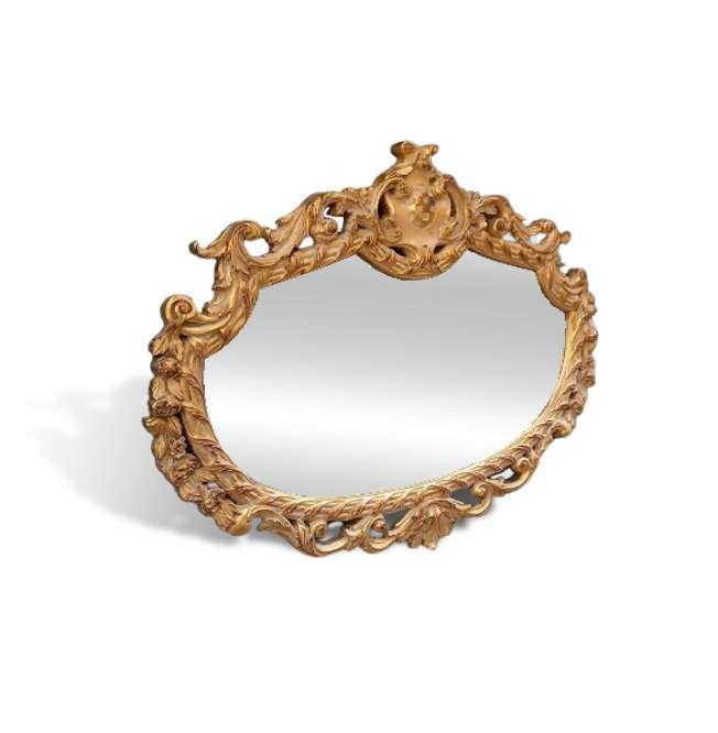 MACE Heritage - Barock Gold Spiegel Louis XVI Stil - Ovale Form - Farbe Gold -Handgefertigt - Massivholz -122 Breite