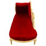 MACE Heritage - Méridienne baroque – velours, sculpté, bordeaux, blanc, rouge