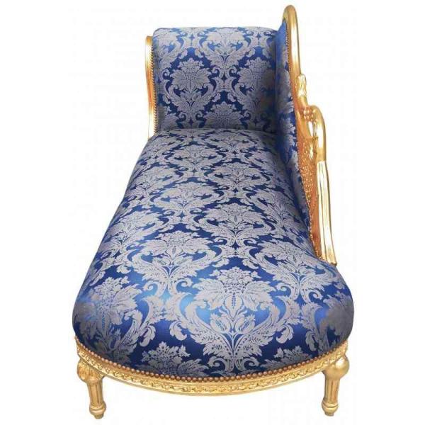MACE Heritage - Méridienne baroque – satin, sculpté, blanc, bleu, rouge – ko-330