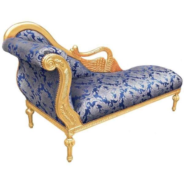 MACE Heritage - Méridienne baroque – satin, sculpté, blanc, bleu, rouge – ko-330