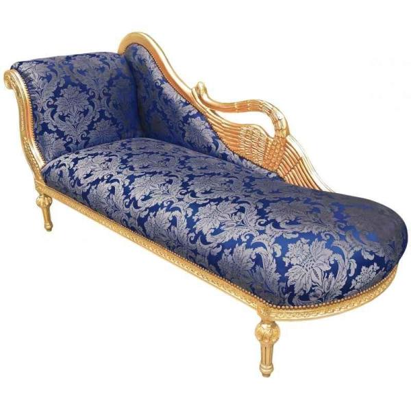 MACE Heritage - Méridienne baroque – satin, sculpté, blanc, bleu, rouge – ko-330
