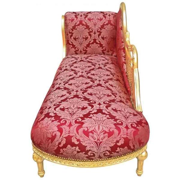 MACE Heritage - Méridienne baroque – satin, sculpté, blanc, bleu, rouge – ko-331