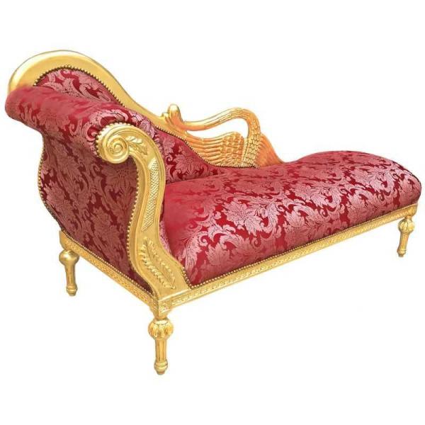 MACE Heritage - Méridienne baroque – satin, sculpté, blanc, bleu, rouge – ko-331