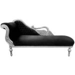 MACE Heritage - Méridienne baroque – velours, sculpté, noir, rouge, argenté