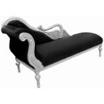 MACE Heritage - Méridienne baroque – velours, sculpté, noir, rouge, argenté