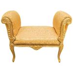 Barocke Bank im Louis XV Stil - Gold satinierter Stoff - Goldes Holz - MACE