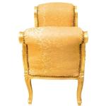 Barocke Bank im Louis XV Stil - Gold satinierter Stoff - Goldes Holz - MACE