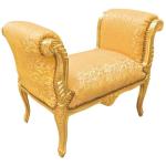 Barocke Bank im Louis XV Stil - Gold satinierter Stoff - Goldes Holz - MACE