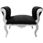Barocke Bank im Stil Louis XV - Schwarzer Samtstoff - Silbernes Holz - MACE