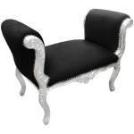 Barocke Bank im Stil Louis XV - Schwarzer Samtstoff - Silbernes Holz - MACE