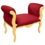 MACE Heritage - Banquette Louis XV / baroque – velours, feuille d’or, bordeaux, rouge, doré