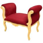 MACE Heritage - Banquette Louis XV / baroque – velours, feuille d’or, bordeaux, rouge, doré