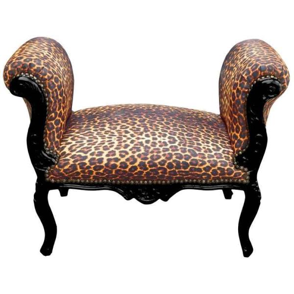 MACE Heritage - Banquette Louis XV / baroque – velours, noir, blanc, rouge – ko-347