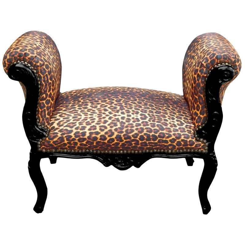 MACE Heritage - Banquette Louis XV / baroque – velours, noir, blanc, rouge – ko-347