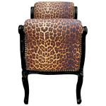 MACE Heritage - Banquette Louis XV / baroque – velours, noir, blanc, rouge – ko-347