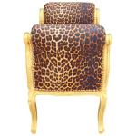 Baroque Bench Louis XV Style - Leopard Fabric - Gold Wood - MACE