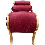 Barocke römische Bank - Roter Satinstoff - Vergoldetes Holz - Königliche klassische Möbel - Antiker Stil - MACE