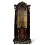Luxus-Vitrine im braunen Barockstil - Zwei Glasböden - Stauraum im Boden - Messing - Intarsien - MACE