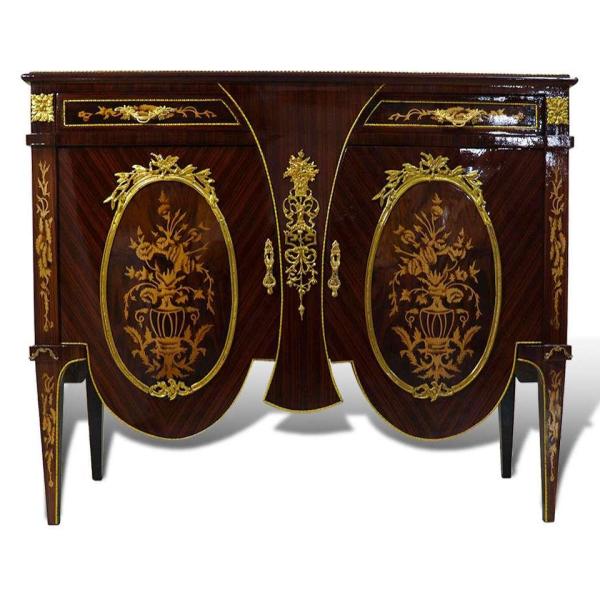 MACE Luxus Barock Sideboard mit Intarsien Messingbeschlägen 2 Schubladen und 2 Türen