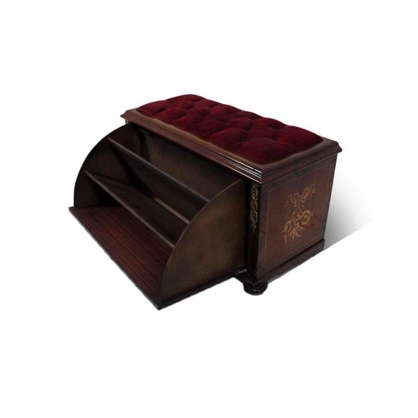 MACE Heritage - Meuble classique baroque – velours, laiton, blanc, rouge, brun