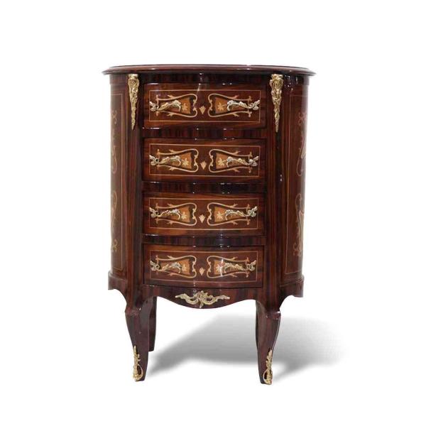 Baroque Chest Of Drawers - Four Drawers - Color Brown - Marquetry -MACE