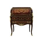 MACE Heritage - Luxuriöser barocker Sekretär im Louis XV-Stil - Zylinderschreibtisch - 7 Schubladen - Braun/Goldmessing - Damenschreibtisch - Barockmöbel