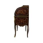 MACE Heritage - Luxuriöser barocker Sekretär im Louis XV-Stil - Zylinderschreibtisch - 7 Schubladen - Braun/Goldmessing - Damenschreibtisch - Barockmöbel
