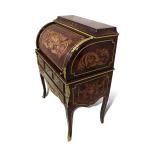 MACE Heritage - Luxuriöser barocker Sekretär im Louis XV-Stil - Zylinderschreibtisch - 7 Schubladen - Braun/Goldmessing - Damenschreibtisch - Barockmöbel