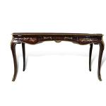 MACE-Barock Schreibtisch - Intarsien - 3 Schubladen - Farbe braun - Messing - Handgefertigt - 170cm Breite.