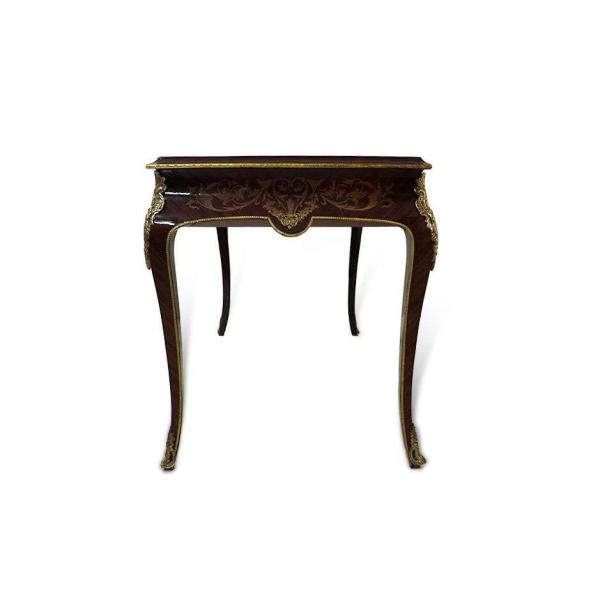 MACE-Barock Schreibtisch - Intarsien - 3 Schubladen - Farbe braun - Messing - Handgefertigt - 170cm Breite.