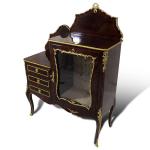 MACE-Luxury baroque showcase with 3 drawers - Two shelves - Brown color - Brass - Handmade - 110cm width