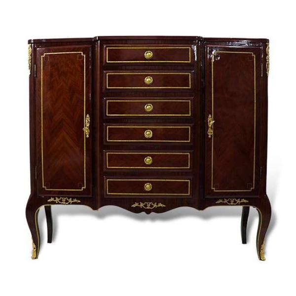 MACE Luxus Barock Sideboard mit Intarsien Messingbeschlägen 2 Schubladen und 2 Türen