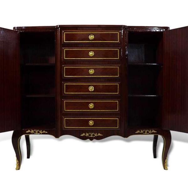 MACE Luxus Barock Sideboard mit Intarsien Messingbeschlägen 2 Schubladen und 2 Türen