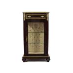 MACE - Barocke Vitrine im Louis XV-Stil - Brauner/grüner Marmor - Goldener Stoff - Antiker Stil - Barocke Möbel - Breite 64cm