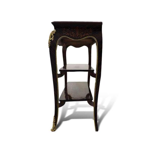 MACE Heritage - Barock TV-Tisch-Braun Farbe-Messing-Zwei Schubladen-Zwei Holzeinlegeböden -Holzoberfläche - Intarsien - Barock Möbel - 110cm Breite