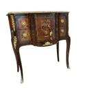 MACE- baroque luxury commode - brown - 2 drawers - Brass - Hnadmade -Beige marble top - Solid wood - Living room and hall ca. 55x37x78 cm