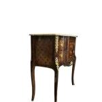 MACE- baroque luxury commode - brown - 2 drawers - Brass - Hnadmade -Beige marble top - Solid wood - Living room and hall ca. 55x37x78 cm