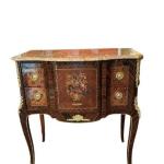 MACE- baroque luxury commode - brown - 2 drawers - Brass - Hnadmade -Beige marble top - Solid wood - Living room and hall ca. 55x37x78 cm