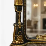 MACE Heritage – Monumental Baroque Mirror with Console – Black & Gold Leaf – Marble Top – 260 cm