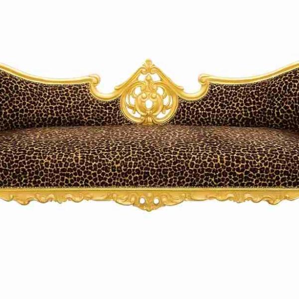 Barocker Luxus-Stil Napoleon III - Gold/Leopard - Klassische Möbel - Wohnzimmermöbel - Königlicher Leopardenstoff - MACE