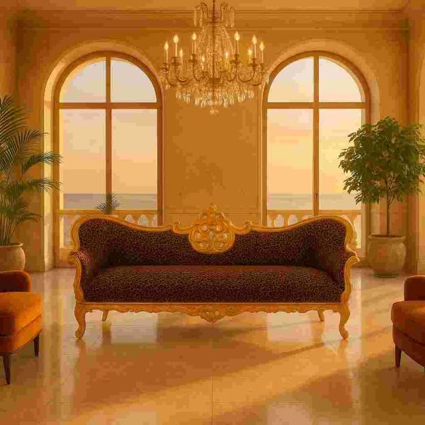 Baroque luxury Napoleon III style - Gold/Leopard - Classic furniture - Living room furniture - Royal leopard fabric - MACE