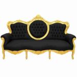 MACE Heritage - Canapé baroque – velours, feuille d’or, noir, blanc, rouge