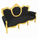 MACE Heritage - Canapé baroque – velours, feuille d’or, noir, blanc, rouge