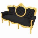 MACE Heritage - Canapé baroque – velours, feuille d’or, noir, blanc, rouge