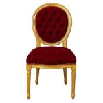 Mace Heritage Barockstuhl Louis XVI – Burgunder Samt & Goldrahmen