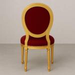 Mace Heritage Barockstuhl Louis XVI – Burgunder Samt & Goldrahmen