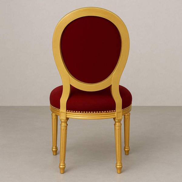 Mace Heritage Barockstuhl Louis XVI – Burgunder Samt & Goldrahmen
