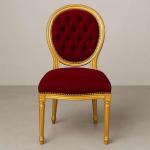 Mace Heritage Barockstuhl Louis XVI – Burgunder Samt & Goldrahmen