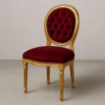 Mace Heritage Barockstuhl Louis XVI – Burgunder Samt & Goldrahmen
